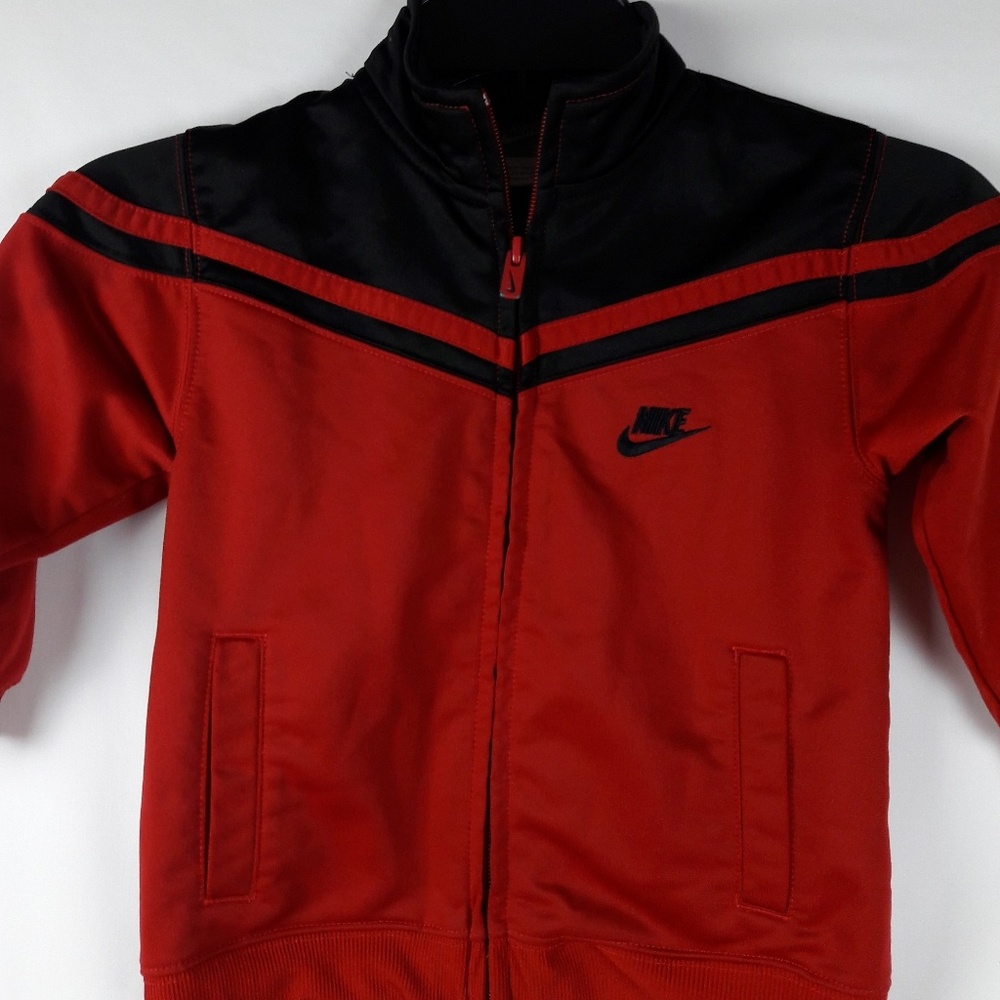 Nike boys zip up jacket size 3 red and black